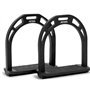Étriers en Aluminium Noir Extra légers pour Chevaux - Surface de roulement de 6 cm