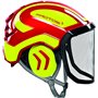 Protos Casque de sécurité intégral arborist - Équipement : visière fine - Couleur : rouge/jaune