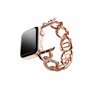 Swarovski Bracelet chaîne scintillant, pour Apple Watché 40 mm et 41 mm, ton doré rose, finition ton doré rose