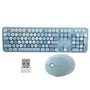 Ensemble clavier et souris sans fil, clavier à touches rondes rétro colorées 2.4G, clavier-souris rétro 104 touches / 1600 DPI p