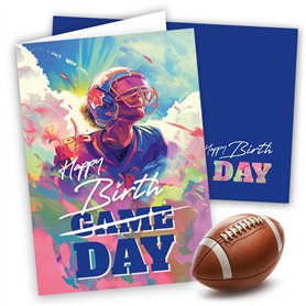 Ballon de foot américain - Carte d'anniversaire Happy Birthday - Idéal pour les cadeaux de football, les fans de sport et de foo Ballon de foot américain - Carte d'anniversaire Happy Birthday - Idéal pour les cadeaux de football