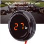 Terisass Moto numérique thermomètre jauge Guidon étanche Vision Nocturne jauge de température Affichage LED pour 12V Moto, Cours