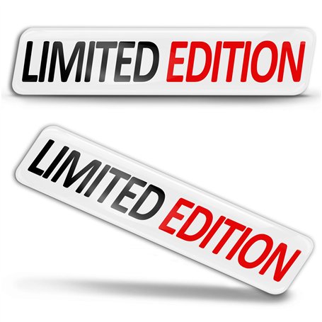 SkinoEu® 2 x 3D Flexibles Autocollant Stickers Limited Edition pour Voiture Moto Fenêtre Porte Casque Scooter Skateboard Vélo PC