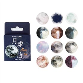 Lot de 46 mini autocollants en forme de lune pour journal