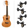 Voluxe Peg de réglage de Guitare Hawaii 4 Cordes, Cheville de réglage, Durable 4 Cordes Noir léger, Argent (Optioanl) pour ukulé