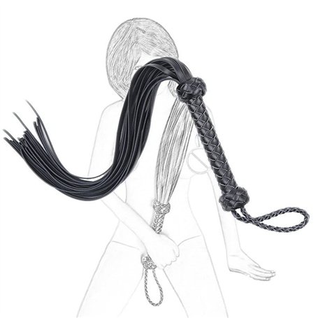 binxliuxo Fluoro Fouet équestre à Pampilles en Cuir Noir