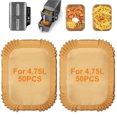 Lot de 100 feuilles de papier sulfurisé rectangulaires pour friteuse à air chaud