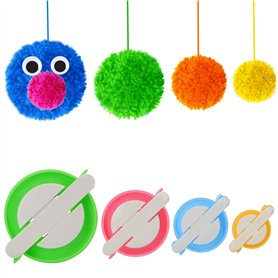 KNEWMART Pom Pom Maker,4 Tailles Fluff Ball Weaver Needle PomPom Maker Set-DIY Pompoms Kits de fabrication de poche artisanale-J KNEWMART Pom Pom Maker