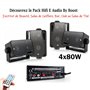 Party Light & Sound - Pack HiFi Ampli Party PLS1250USB-RC Tuner USB Bluetooth - Télécommande - 4 Enceintes E Audio 80W - Restaur