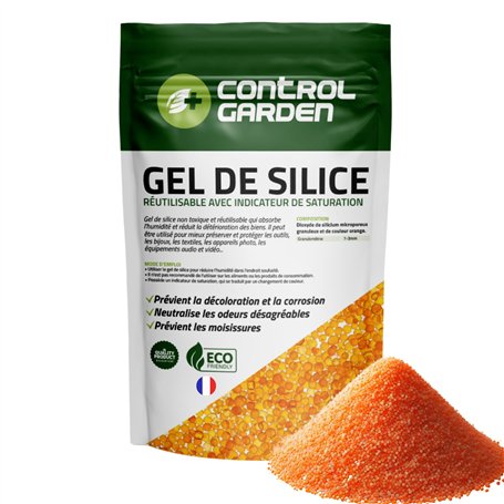 Control Garden Gel de silice orange 1 kg | Absorbeur d'humidité réutilisable non toxique | Boules déshydratantes anti-humidité I