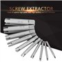 Extracteur de robinet, décapant de vis à tête cassée acier à grande vitesse dépouillé d'extracteur de robinet[10Pcs]