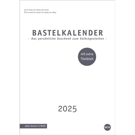 Calendrier de bricolage blanc A4 2025 de qualité supérieure : personnalisez votre calendrier mural 2025 selon vos envies : calen