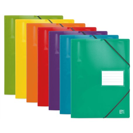 OXFORD Protège-Documents avec Elastique School Life A4 160 vues / 80 Pochettes Couverture Polypro Coloris Assortis