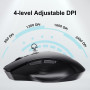 Uineer Souris sans Fil Rechargeable, [Upgraded] Indicateur de Batterie, 2.4G USB Souris Ergonomique sans Fil, 4 Niveaux DPI régl