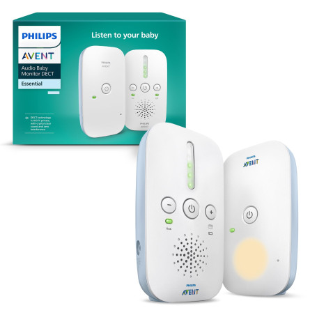 Philips Avent DECT - Écoute-bébé audio bidirectionnel, sans interférence, portée de 330 mètres, autonomie de 24 heures, mode Sma