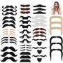 Nuluxi Auto-adhésives Faux Moustache Set Fausses Moustaches Set Nouveauté Fausses Moustaches Convient pour Soirées Costumées Fêt