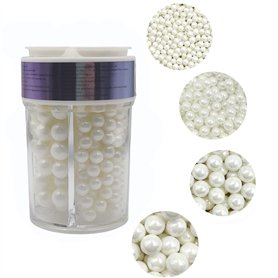 160g de perles de sucre comestibles blanches pour décoration de gâteaux, toppers de cupcakes et décorations de biscuits pour mar 160g de perles de sucre comestibles blanches pour décoration de gâteaux