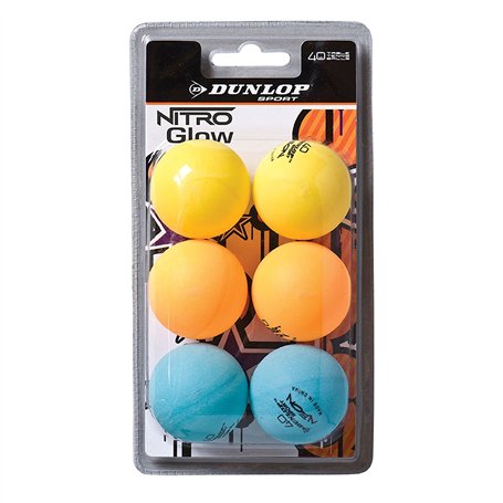 Dunlop 6 balles Tennis de Table BL 40+ Nitro Glow