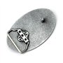 Boucle ovale en métal unisexe, argent antique floral avec boucle de ceinture western bord de corde, pour hommes et femmes utilis