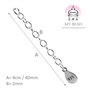My-Bead 3pcs Extensions de Chaîne 4cm Argent 925 pour Colliers et Bracelets Qualité par Bijoutier DIY