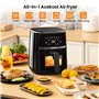 Friteuse Sans Huile 5QT 8 Programmes, 1500W Air Fryer Friteuse Électrique Avec Pot En Silicone Recettes Panneau Tactile LED Fenê