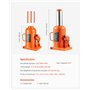 VEVOR Cric bouteille hydraulique 50 t, cric bouteille soudé avec longue poignée en 3 sections, gamme de levage 280-440 mm, pour