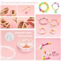 PITMT Perles pour Bracelet Enfant, 350+PCS Bijoux Enfants Fille, Coffret Perles Fille Fabrication Bijoux Jouets Filles de 6 7 8
