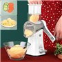 Râpe à fromage rotative 5 en 1 Mandoline Légumes Julienne Coupe-frites Coupe-noix avec poignée et base d'aspiration solide