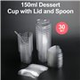 CoKeeSun 30 Pièces Tasses à Dessert avec Couvercles & Cuillères, 160ml Verrines Plastiques en Forme de Coeur, Coupelle à Dessert