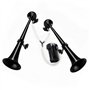 YIYIDA Car Horn klaxon voiture 24V Klaxon de voiture Trompette de camion double tube corne Zinc Chrome noir Air Horn 170db Klaxo