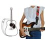 rayzm Sangle en Coton pour Guitare Acoustique/électrique ou Basse, avec Porte-médiators. Avec des motifs Cranes et roses, 5cm de