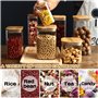 Amzeeniu Bocaux en Verre Lot de 12,430ml/750ml Bocal en Verre avec Couvercle,Pot Epices verre Rangement Cuisine Bocaux à Épices,