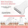Cexovo Rasoir Electrique Femme 5 en 1 Tondeuse Femme Intime Rechargeable Rasoir Electrique avec Station de USB Rechargeable Tond