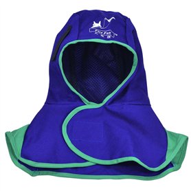 RIVERWELD Cagoule de soudage en tissu ignifuge pour soudeurs - Casque de soudage de couleur bleue - Équipement de sécurité au tr