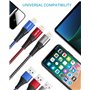 AINPOW Câble iPhone 2M Lot de 3[Certifié MFi], Chargeur Câble Lightning USB,Nylon Tressé Fil Câble USB Cordon Charge Rapide pour
