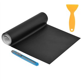 Rouleau de Film de Voiture en Vinyle Noir Mat 300CM avec Grattoirs