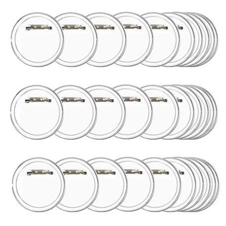 Lot de 30 badges transparents de 6 cm pour loisirs créatifs et activités artistiques sur papier et vêtements pour enfants