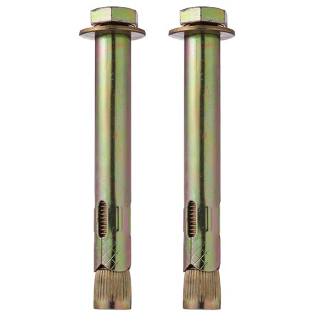 YoiYee Lot de 2 boulons d'expansion M16 – Ancrages robustes pour béton et maçonnerie – Longueur 160 mm – Acier zingué – Installa