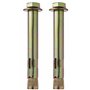 YoiYee Lot de 2 boulons d'expansion M16 – Ancrages robustes pour béton et maçonnerie – Longueur 160 mm – Acier zingué – Installa