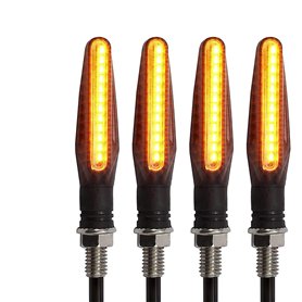 SFONIA 4pcs Indicateurs de Moto 12 LED Flèche Clignotants Lumières 12V Imperméable Universel pour Moto Scooter Quad Cruiser Off