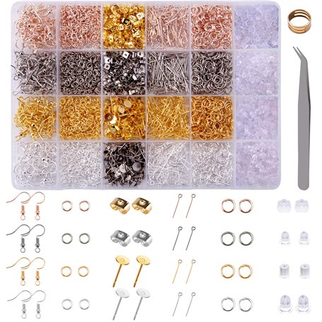 BQTQ 3600 Pièces Kit de Fabrication de Boucles d'oreilles Accessoires de Bijoux DIY Kit Fabrication de Bijoux Convient aux Début