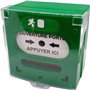 Déclencheur manuel vert 2 contacts avec capot pour déverrouillage d'issue de secours