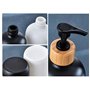 Distributeur de savon en verre noir de 500 ml avec pompe en bois rechargeable Boston ronde porte-savon pour les mains, distribut
