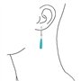 Élégantess Longues Boucles D'Oreilles Lustre En Zirconium Cubique Cz Turquoise Bleu Stabilisé Boucles D'Oreilles Lustre En Argen