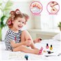 Lubibi 18Pcs Vernis À Ongles Enfant Set,Kit De Salon De Manucure Fille avec Épingle à Cheveux Licorne,Maquillage Enfant Jouet,Na