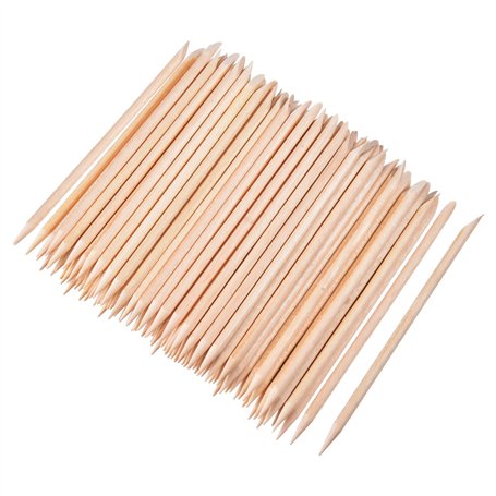 100 Pièces Bâtons de Bois Orange Stick Cuticule des Ongles pour Poussoir Supprimer Manucure Art Pédicure
