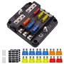 UMISKY 6 Voies Standard Boîte à Fusibles Titulaire avec Lame Indicateur LED pour Bateau de Voiture Marine