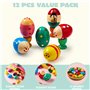 JOYIN 12 Pièces 7.6cm Agitateur D'oeufs en Bois, Maracas Shaker D'oeufs pour L'éducation Musicale Précoce Fête Accessoires de Cl