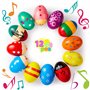 JOYIN 12 Pièces 7.6cm Agitateur D'oeufs en Bois, Maracas Shaker D'oeufs pour L'éducation Musicale Précoce Fête Accessoires de Cl