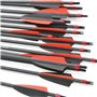 SHARROW 12pcs Flèche en Carbone 30 Pouces Flèches de Chasse Spine 400 Flèches et Arcs Carbone Flèches Tir à l’Arc pour Chasse et
